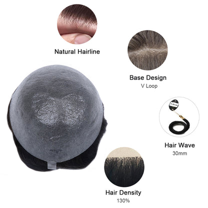 0.05mm Skin Hair System Transparent Super Thin Skin Hairpieces for men ukhairbro