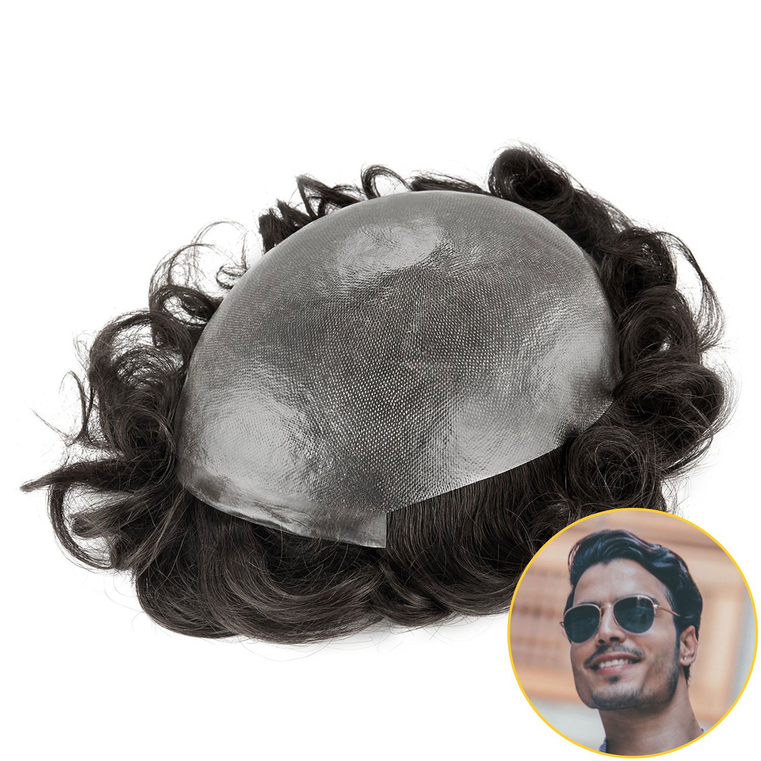 0.03mm Super Thin Skin All Over Hairpiece For Men （V-Loop） ukhairbro