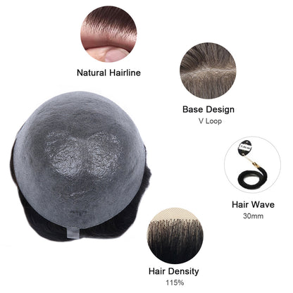 0.08 mm Super Thin Hair replacement Transparent Skin Hairpieces ukhairbro