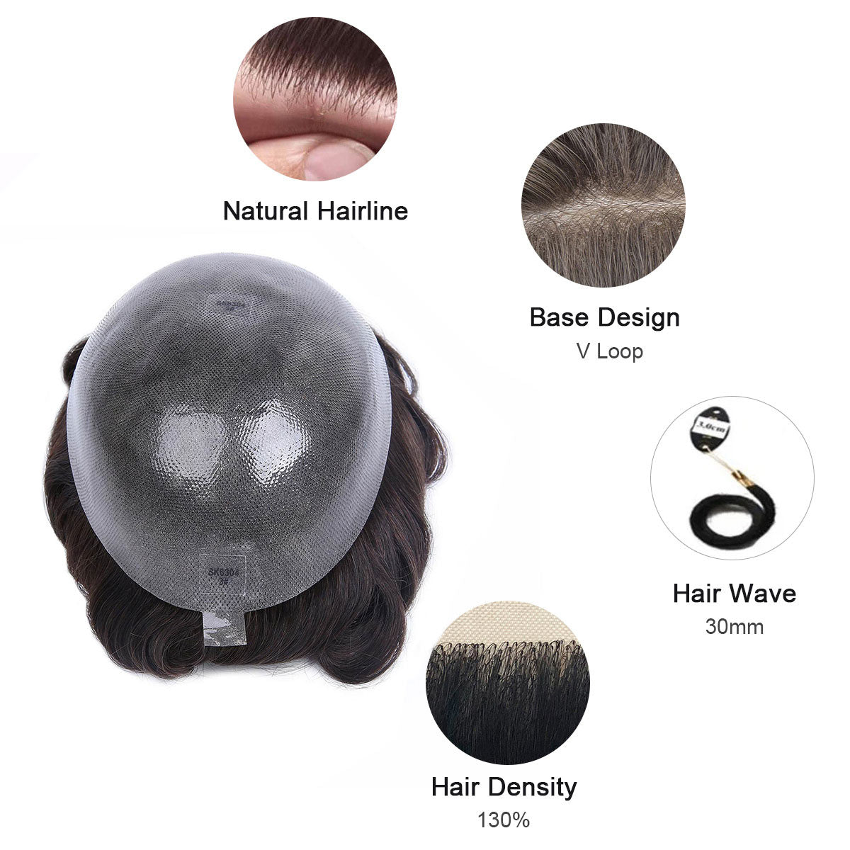 0.12mm All Poly Skin In Medium Thickness Hairpieces for Men ukhairbro