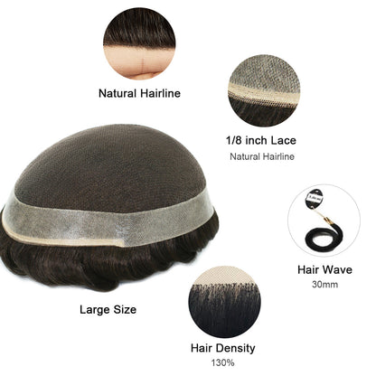 French Lace Center with Poly Around Hair Replacement System In Stock (Copy) ukhairbro